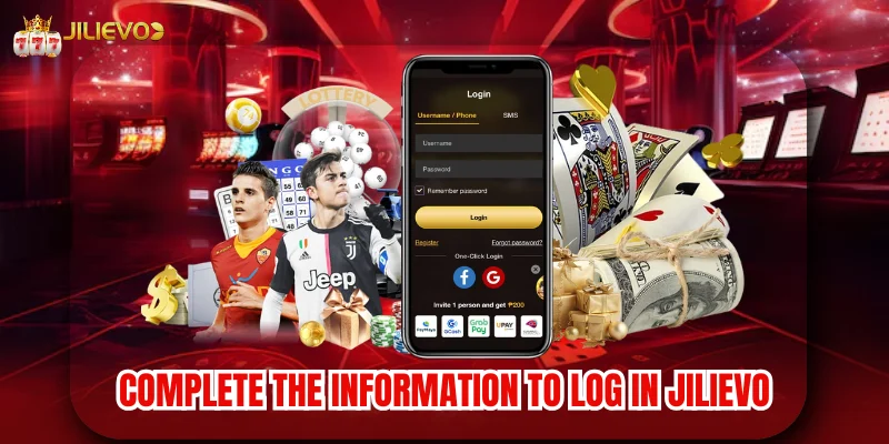Complete the information to log in jilievo